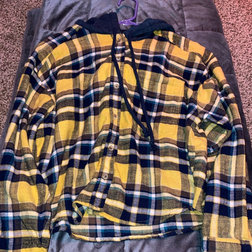 brand new never worn american eagle flannel with hood